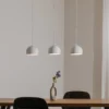 Lámpara colgante Sool, blanca, longitud 65 cm, 3 luces, metal, E27