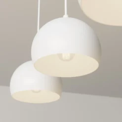 Lámpara colgante Sool, blanca, longitud 65 cm, 3 luces, metal, E27