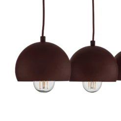 Lámpara colgante Sool, rojo oscuro, longitud 95 cm, 5 luces, metal, E27