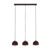 Lámpara colgante Sool, rojo oscuro, longitud 65 cm, 3 luces, metal, E27