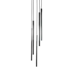 Lámpara colgante Sopel Lux, 5 luces, redonda, negro/plateado, G9