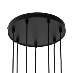 Lámpara colgante Sopel Lux, 7 luces, redonda, negro/plateado, G9