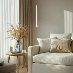Lámpara colgante Sopel 1, taupe, 1 luz, acero, G9, Ø 5 cm