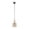 Lámpara colgante Sophia, color coñac/negro, cristal, Ø 15 cm, E14