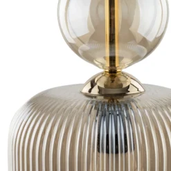 Lámpara colgante Sophia, color coñac/negro, cristal, Ø 15 cm, E14