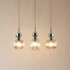 Lámpara colgante Sophia, 3 luces, color coñac/verde, 65 cm de largo, E14