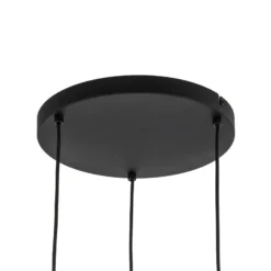 Lámpara colgante Sophia, 3 luces, Ø 41 cm, color coñac/negro, E14