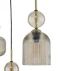 Lámpara colgante Sophia, 3 luces, 65 cm, coñac/negro, E14