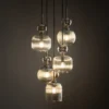 Lámpara colgante Sophia, 5 luces, Ø 37 cm, coñac/negro, E14