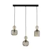Lámpara colgante Sophia, 3 luces, 65 cm, coñac/negro, E14