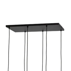 Lámpara colgante Sophia, 6 luces, 65 cm, coñac/negro, E14
