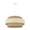 Lámpara colgante Space, beige/crema, 1 luz, tejido, E27