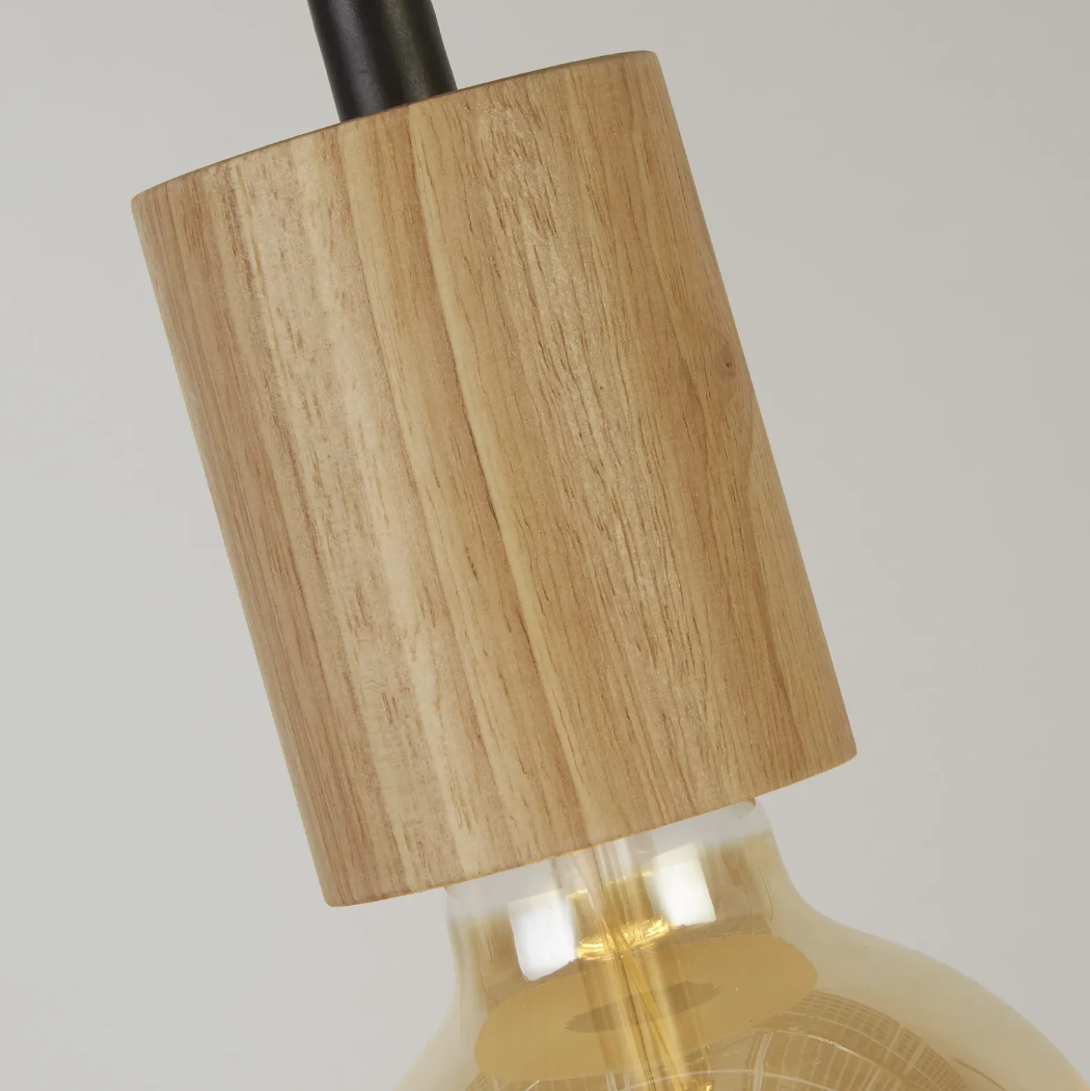 Lámpara colgante Spinny, araña, Ø 28 cm, 5 luces, madera de caucho, E27
