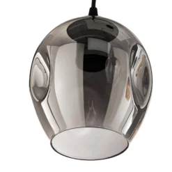 Lámpara colgante Starla, cristal grafito/ámbar/transparente, 3 luces,