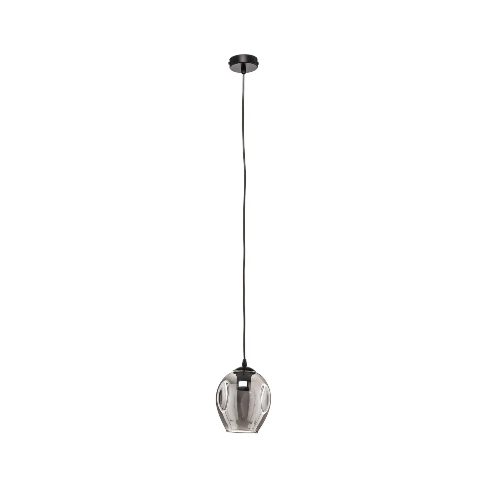 Lámpara colgante Starla, cristal grafito, 1 luz redonda