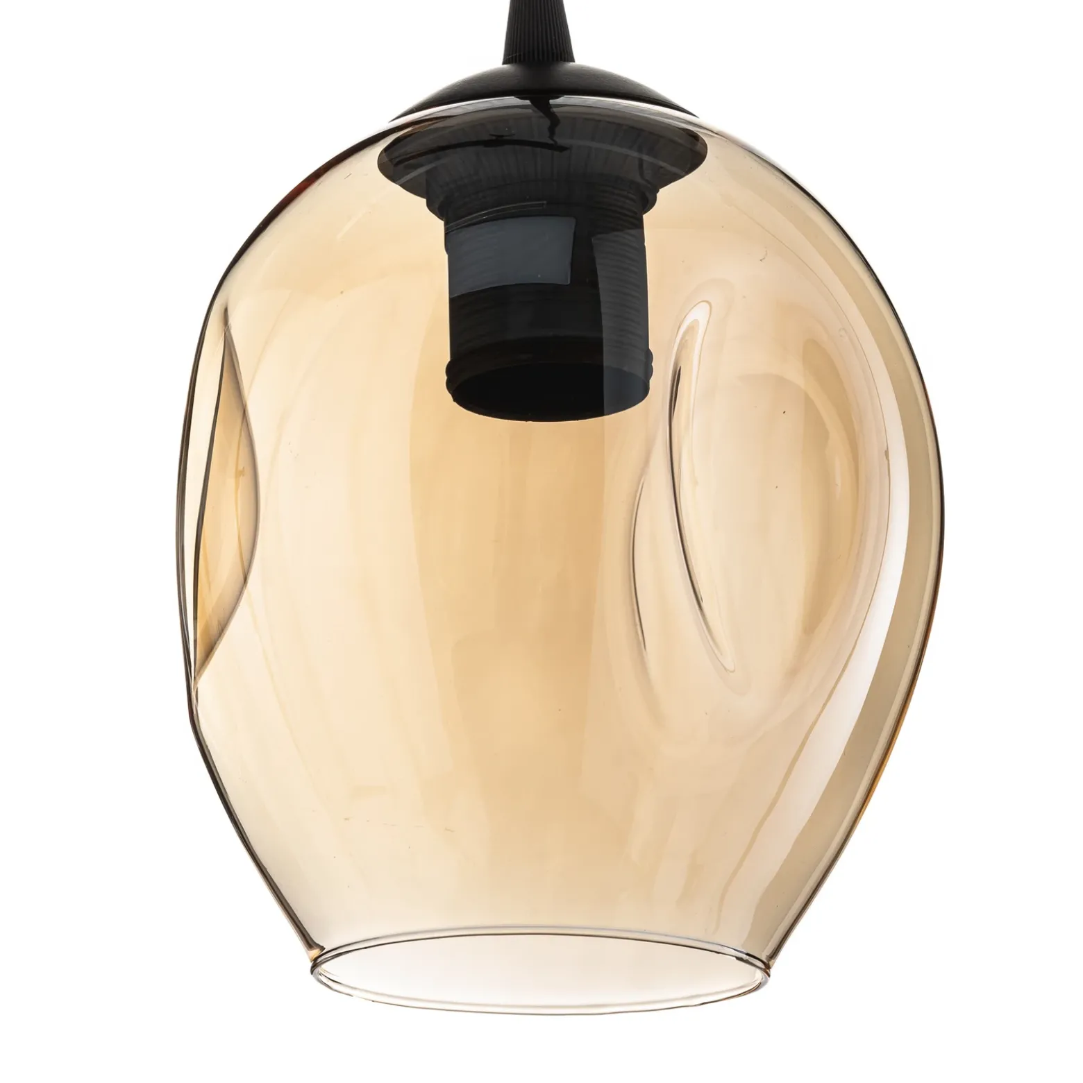 Lámpara colgante Starla, cristal grafito/ámbar/transparente, 3 luces, redonda