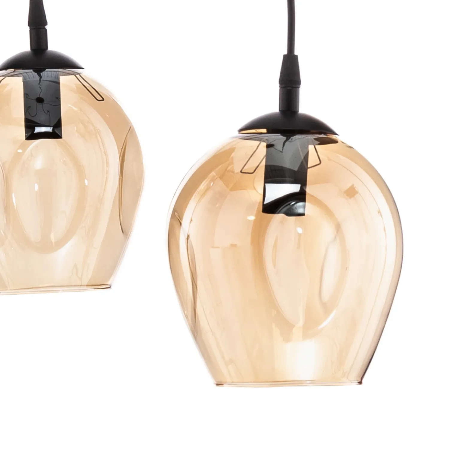 Lámpara colgante Starla, descentrada, 5 luces, ámbar