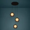 Lámpara colgante Stars of Light Arangona, gris, Ø 46 cm, 3 luces