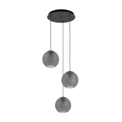 Lámpara colgante Stars of Light Arangona, gris, Ø 46 cm, 3 luces