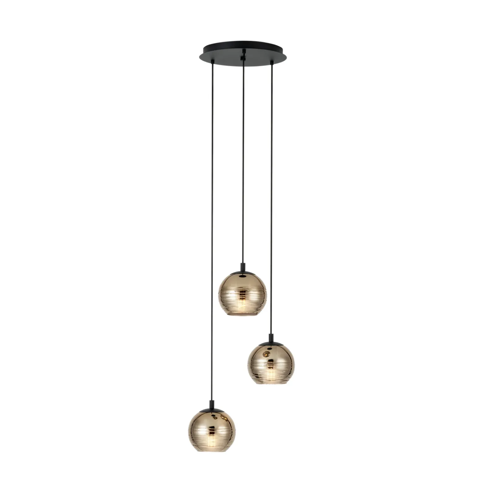 Lámpara colgante Stars of Light Lemorieta, dorada, Ø 44 cm, 3 luces
