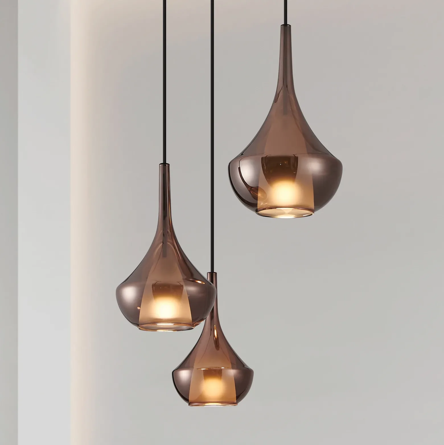 Lámpara colgante Stars of Light Almoster, cobre, Ø 55 cm, 3 luces