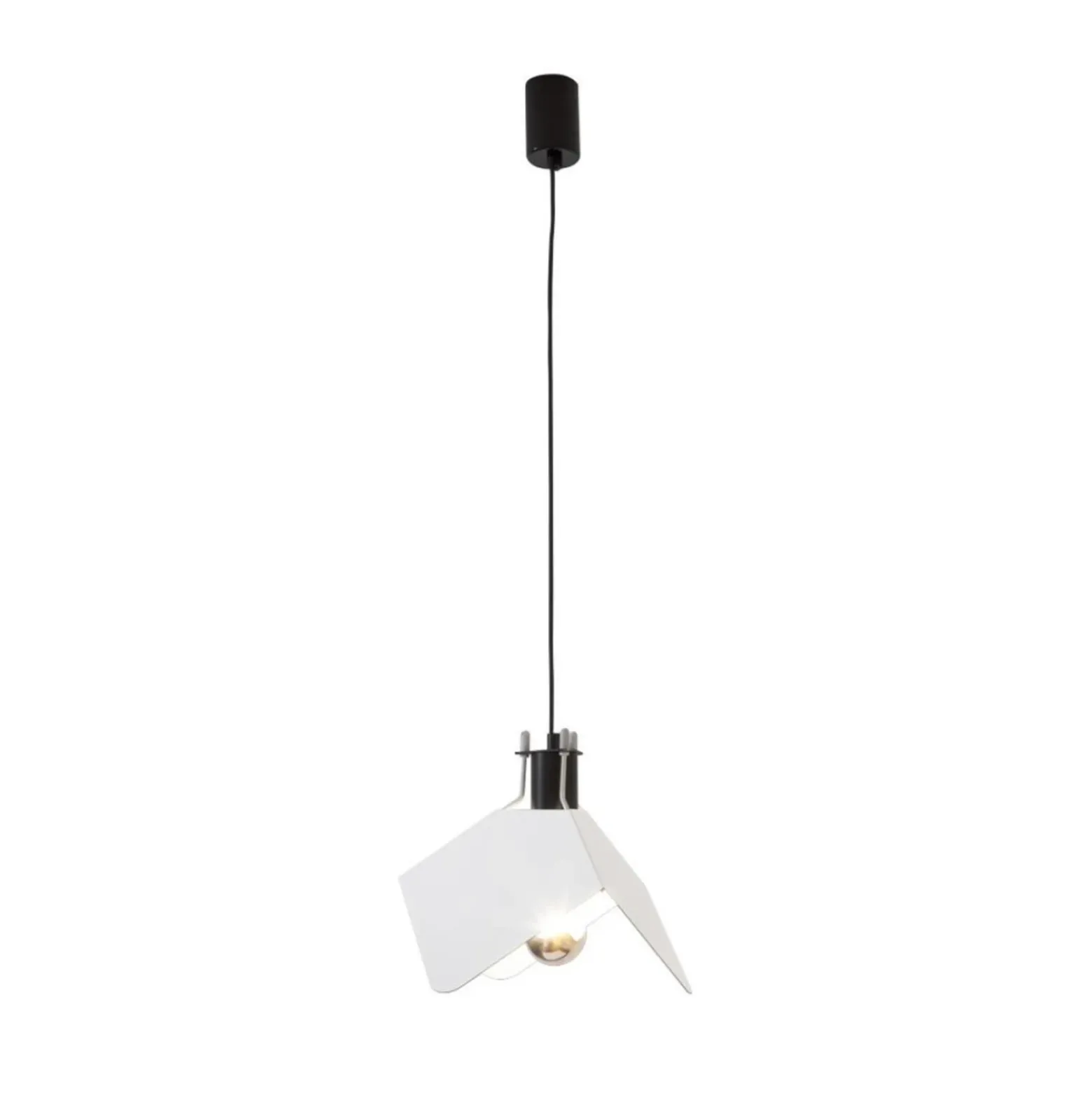 Lámpara colgante Stilnovo Triedo, blanca, longitud 29 cm, metal