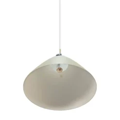 Lámpara colgante Strap, color arena, Ø 36 cm, metal/cuero