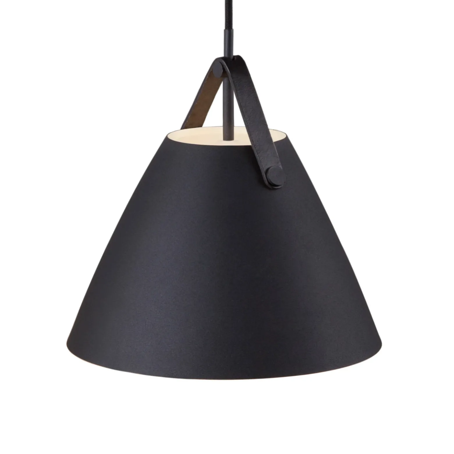 Lámpara colgante Strap en negro, Ø 27 cm