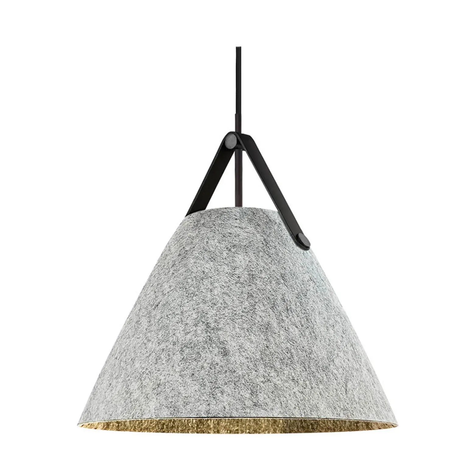 Lámpara colgante Strap, gris claro, Ø 36 cm, metal/cuero