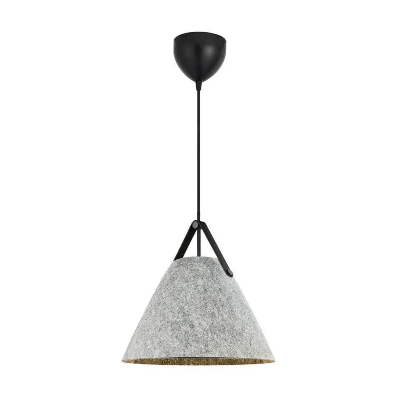 Lámpara colgante Strap, gris claro, Ø 36 cm, metal/cuero