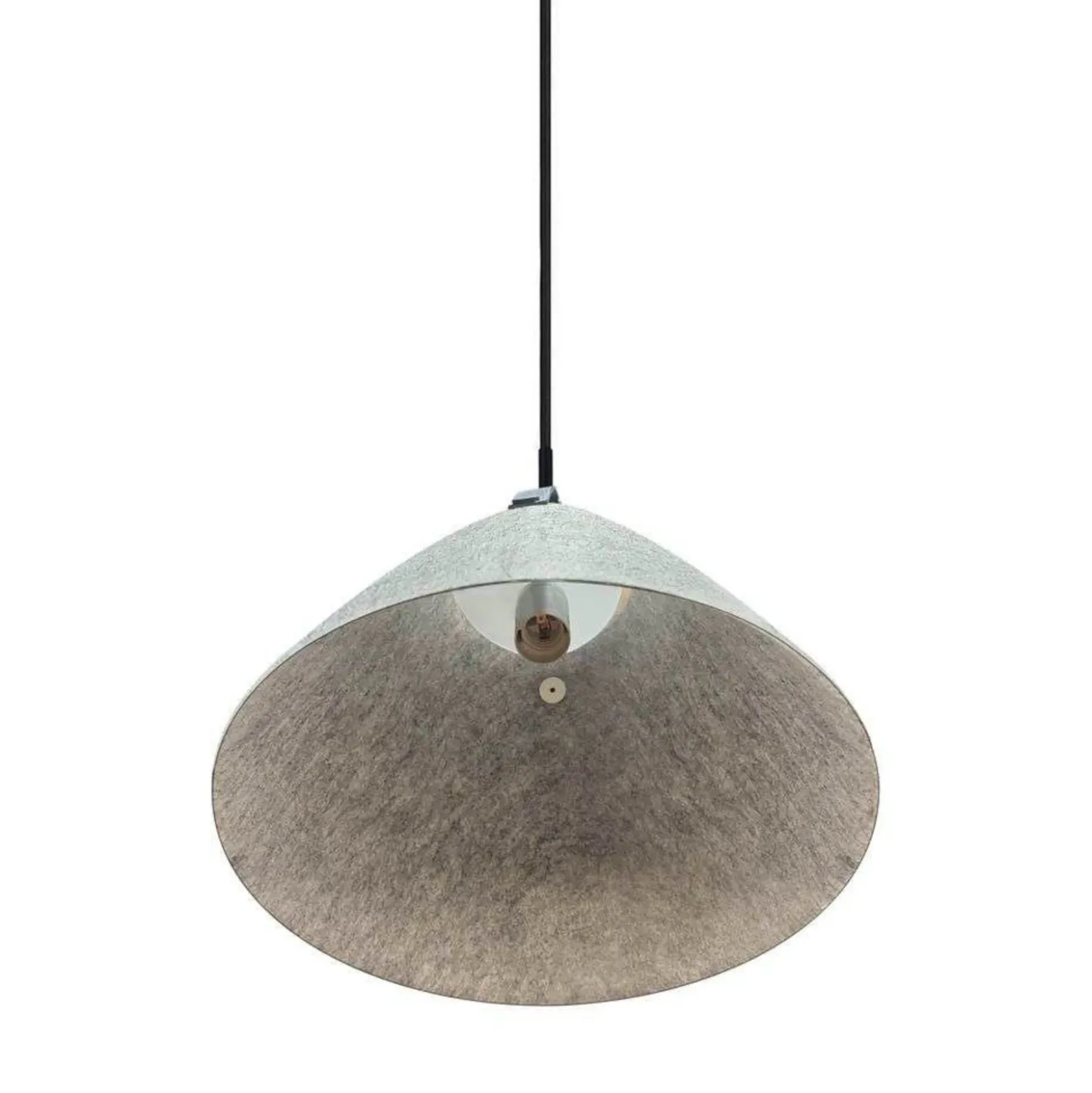 Lámpara colgante Strap, gris claro, Ø 36 cm, metal/cuero