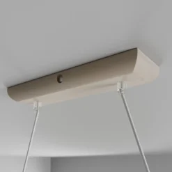 Lámpara colgante Suecia, blanco antiguo/blanco, textil, madera, 2 luces