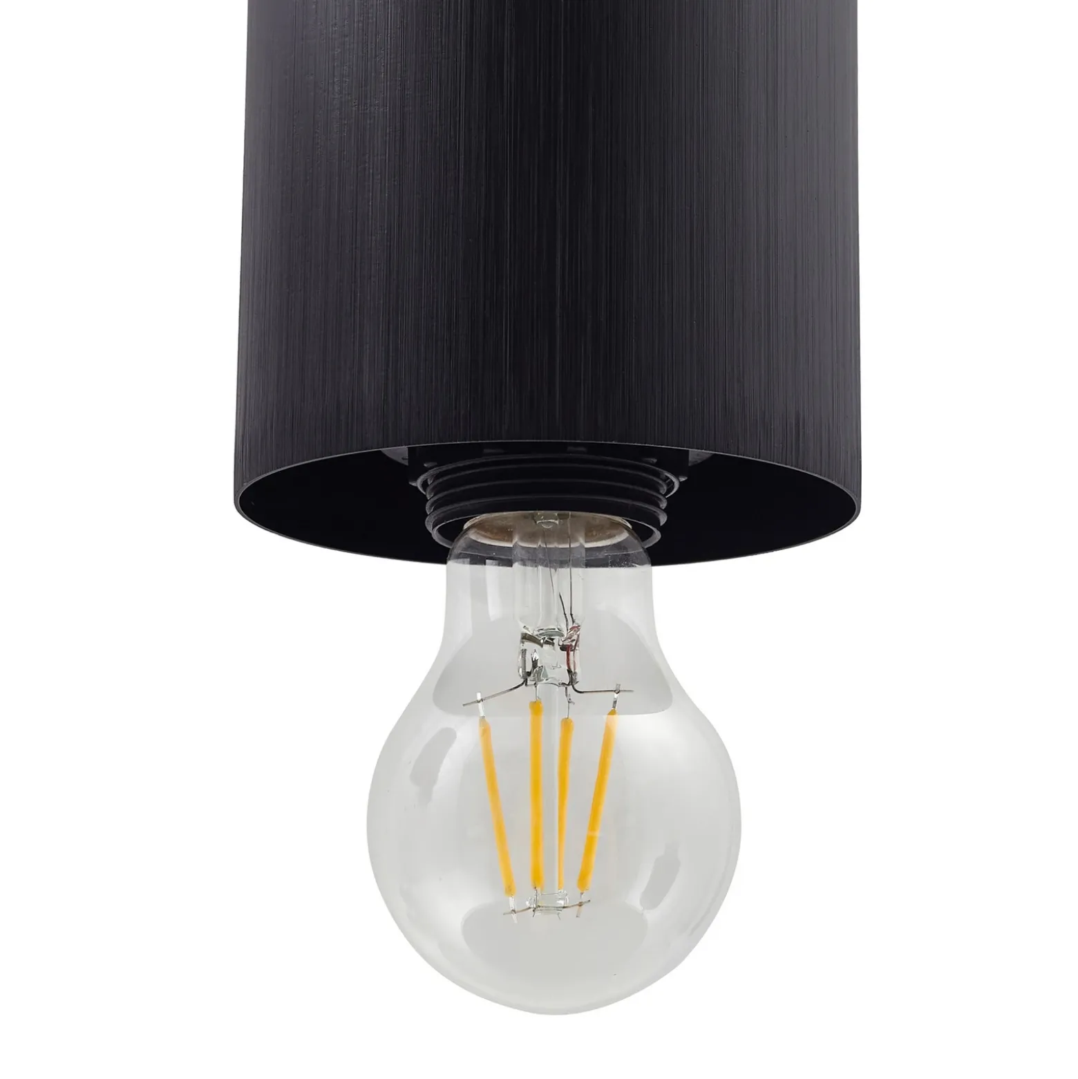 Lámpara colgante Svante de Lindby, 1 luz, negra, cristal, Ø 10 cm