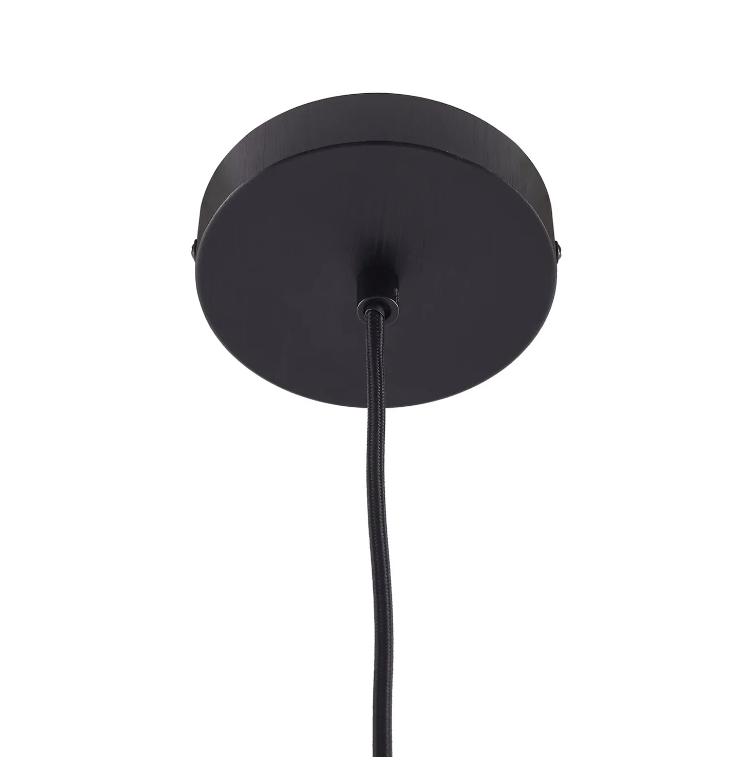 Lámpara colgante Svante de Lindby, 1 luz, negra, cristal, Ø 10 cm