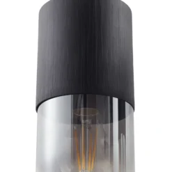 Lámpara colgante Svante de Lindby, 4 luces, negra, cristal, 85 cm