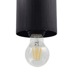 Lámpara colgante Svante de Lindby, 4 luces, negra, cristal, 85 cm