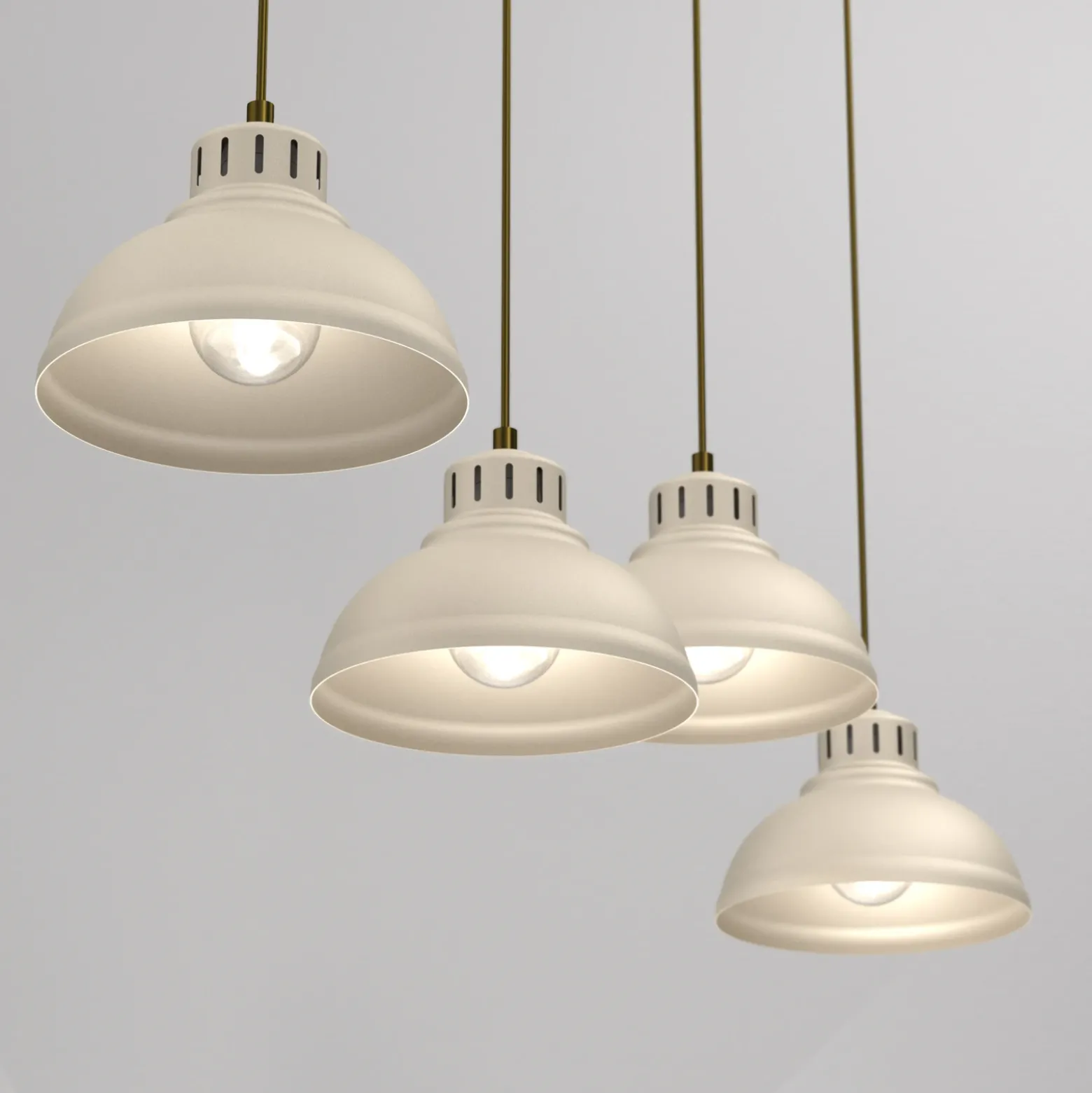 Lámpara colgante Sven, 4 luces, beige, acero