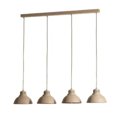 Lámpara colgante Sven, 4 luces, beige, acero