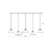 Lámpara colgante Sven, 5 luces, beige, acero