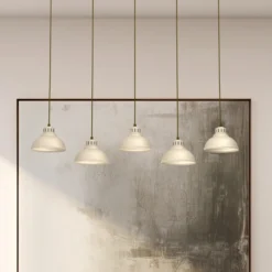 Lámpara colgante Sven, 5 luces, beige, acero