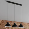Lámpara colgante Sven, 3 luces, negro