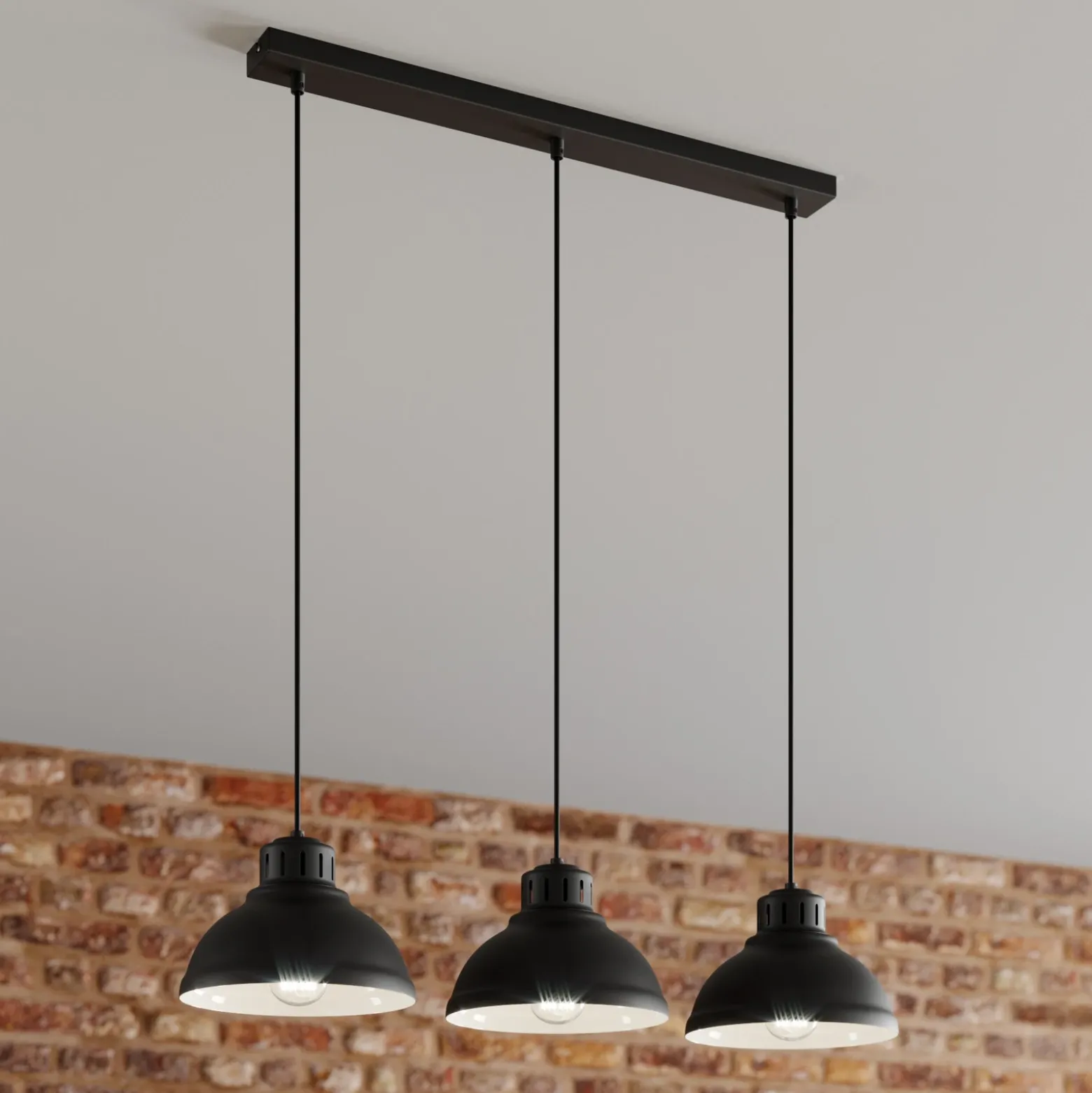 Lámpara colgante Sven, 3 luces, negro