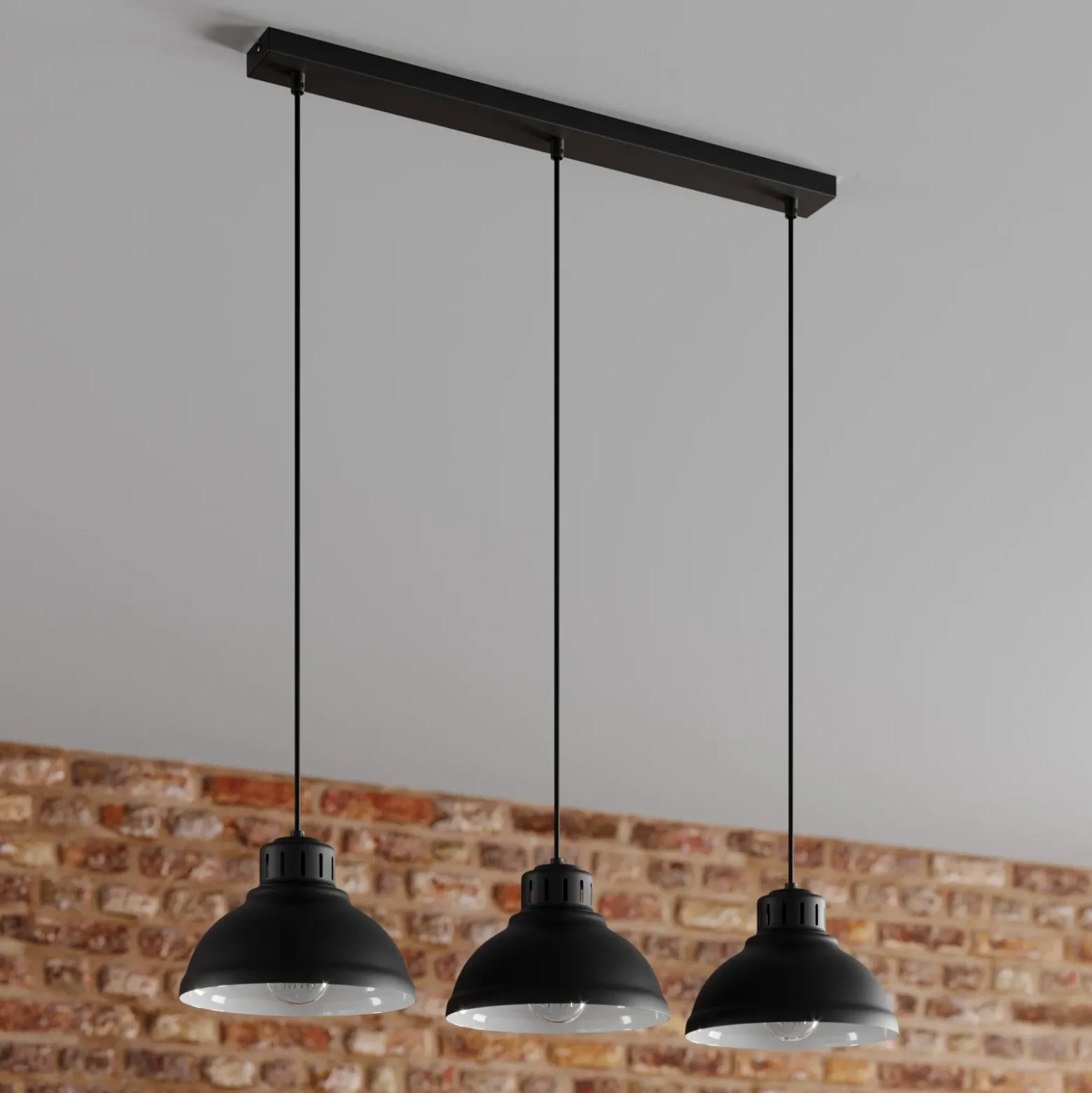Lámpara colgante Sven, 3 luces, negro
