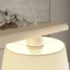 Lámpara colgante Sweden, blanco antiguo/blanco, textil, madera, 3 luces