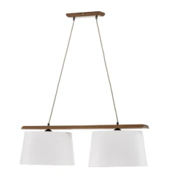 Lámpara colgante Sweden, 2 luces, roble rústico