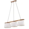 Lámpara colgante Sweden, 3 luces, roble nogal