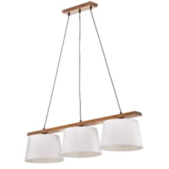 Lámpara colgante Sweden, 3 luces, roble nogal