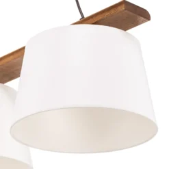 Lámpara colgante Sweden, 3 luces, roble nogal