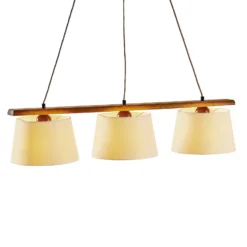 Lámpara colgante Sweden, 3 luces, roble rústico