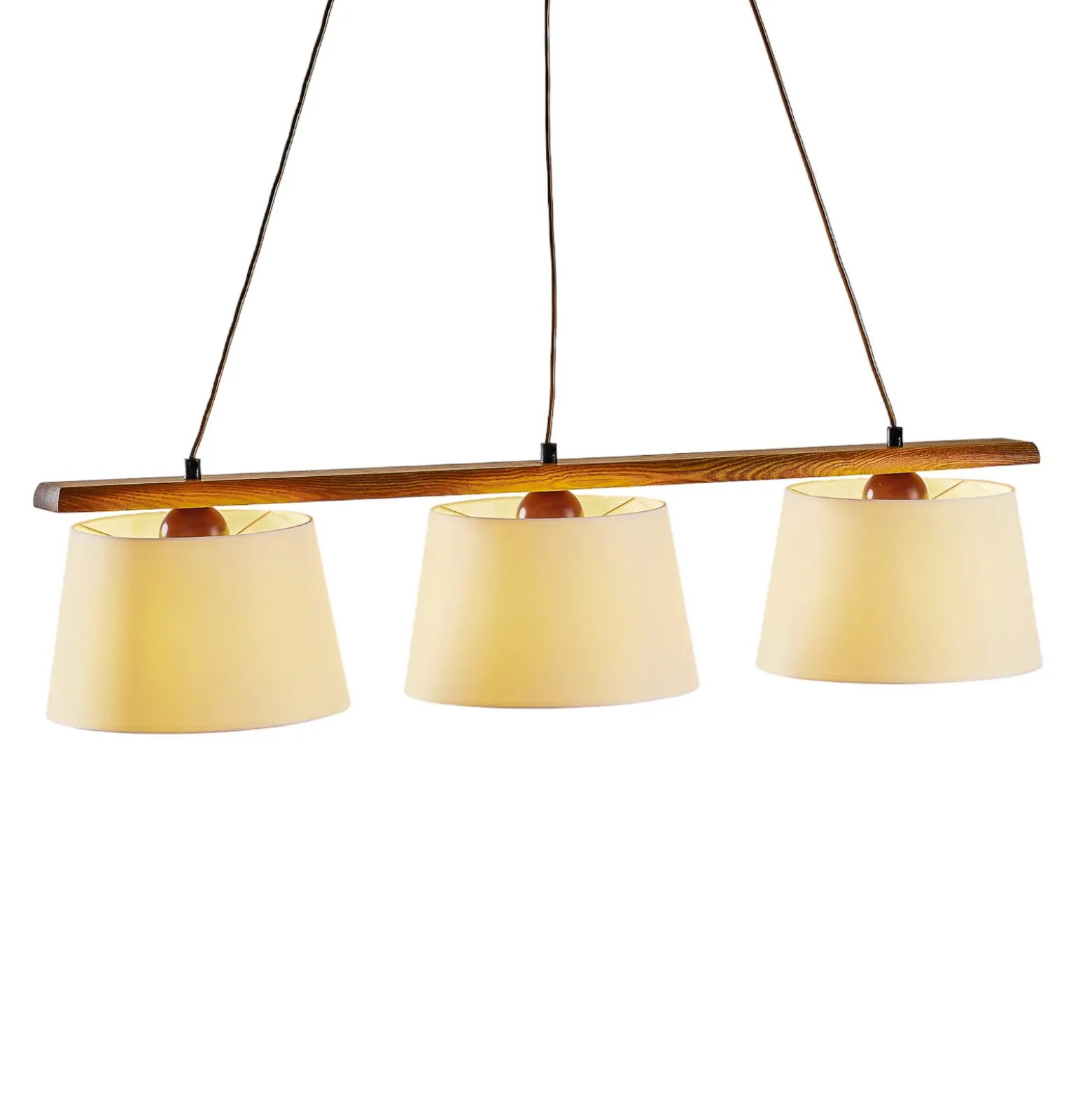Lámpara colgante Sweden, 3 luces, roble rústico
